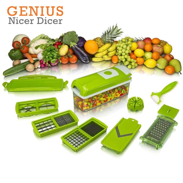  Genius Nicer Dicer Plus 18 Pieces, 26 x 9 x 13 cm, Emerald  Green: Home & Kitchen