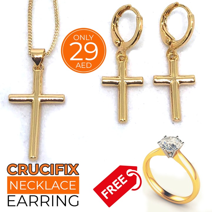 Crucifix Jewelry Set with FREE Ring – ShukranSale